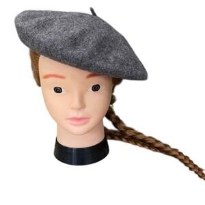 Steve Madden Gray Wool Beret Hat